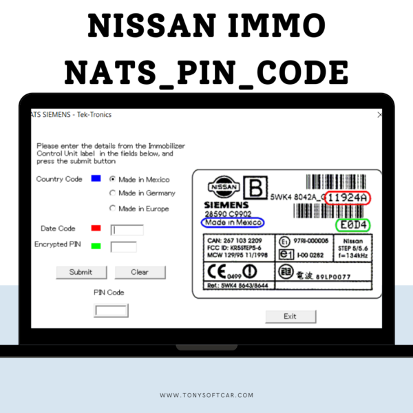 NISSAN NATS PIN CODE CALCULATOR